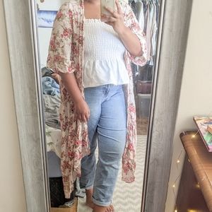 Floral Print Kimono